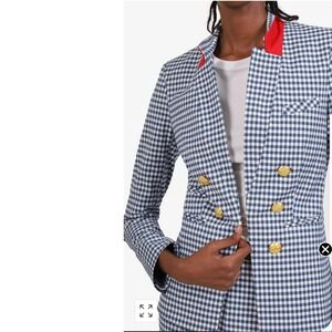 Veronica Beard Cottage Blue Gingham Blazer Old Money Career Classic Preppy Sz 6